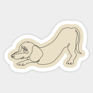 One Line Dachshund Downward Sticker